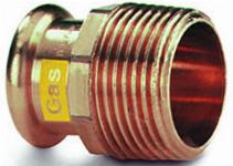 VSH XPress Copper Gas rechte koppeling puntstuk 35 mm x R 1�" pers x buitendraad 4803524