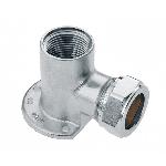 Bonfix Muurplaatkoppeling, knelfitting, 1/2" x 12mm (binnendraad x knel), messing, vernikkeld