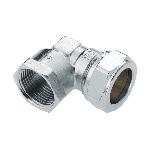 Bonfix Knelfitting, messing, knie koppeling 90gr, 15mm x 3/4" vernikkeld (knel x binnendraad)
