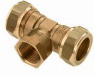 Bonfix 82640 T-stuk 22 x 1/2Bi. x 22 vernikkeld
