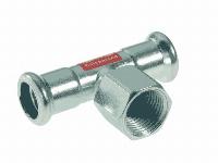 VSH XPress staalverzinkt T-stuk 22 mm x 3/4" pers x binnendraad x pers 6206706