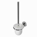 Geesa Luna closetborstelgarnituur, wandmontage, verchroomd, rond staf, met inzet, hxbxd 374x113x148mm, chroom