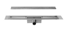 Easy Drain Compact RVS douchegoot, LxB= 900x60mm, rechthoekig met RVS rooster voor tegels, schuifeind horizontaal 40mm met sifon