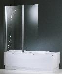Novellini Aurora 2 Badwand met vast 6mm paneel 1500x1200mm profiel mat chroom glas helder AURORAN2-1B