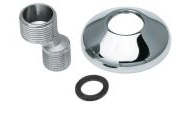 Solar S-koppeling, aansluiting 3/4 x 1/2" met rozet, kleur chroom, verpakt per 2