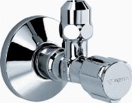 Schell Comfort hoekstopkraan m. rozet  3/8"x10mm m. zelfdichtend schroefdraad, m. comfort greep (ASAG) chroom 049160699