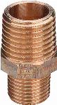 Viega rechte koppeling, borstnippel 3/8" x 1/4" brons (buitendraad x buitendraad)