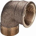 Viega knie koppeling 1" x 1" 90gr brons (binnendraad x buitendraad)