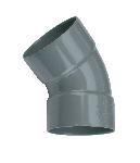 Wavin L-Bocht Wadal 45� graden PVC 40mm x 40mm (lijmmof x lijmmof) grijs 3101204004
