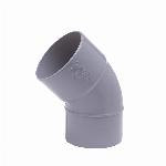 Wavin L-Bocht, Wadal, 45° graden, PVC, 125mm x 125mm (lijmmof x lijmhouder), grijs