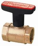 Heimeier Globo H kogelkraan, recht, 3/4" binnendraad x 3/4" binnendraad, brons, klasse PN16, bediening handgreep 0600-03.000