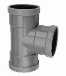 Wavin M-T-stuk, Wafix, 90° graden, PVC, SN4, 125mm x 125mm x 125mm (manchet, x manchet x manchet), grijs