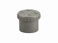 Wavin L-Eindstuk + schroefdeksel, PVC, EPDM, 45mm lengte, 75mm (laseind), grijs