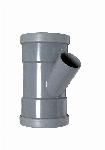 Wavin M-T-stuk, Wafix, 45° graden, PVC, SN4, 110mm x 40mm x 110mm (manchet, x lijmmof x manchet), grijs