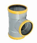 Wavin M-T-stuk, Wafix, 90° graden, PVC, SN8, 110mm x 110mm x 110mm (manchet, x manchet x manchet), grijs