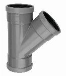 Wavin M-T-stuk, Wafix, 45° graden, PVC, SN4, 125mm x 125mm x 125mm (manchet, x manchet x manchet), grijs
