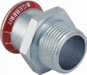 Geberit Mapress puntstuk 1-delig C-staal met CIIR afdichtring 22mm x R1/2" (persmof x buitendraad) 21715