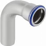 Geberit Mapress, Bocht, 90 graden, 1-delig, RVS 316, met CIIR afdichtring, 42mm x 42mm (schuifeind x persmof)