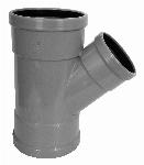 Wavin M-T-stuk, Wafix, 45° graden, PVC, SN4, 125mm x 110mm x 125mm (manchet, x lijmmof x manchet), grijs
