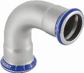 Geberit Mapress, Bocht, 90 graden, 1-delig, RVS 316, met CIIR afdichtring, 18mm x 18mm (persmof x persmof)
