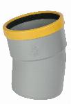 Wavin Wafix fitting, PVC bocht 15gr, 110 x 110mm (1x manchet)