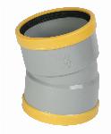 Wavin Wafix fitting, PVC bocht 15gr, 110 x 110mm (2x manchet)