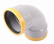 Wavin Wafix fitting, PVC bocht 90gr, 110 x 110mm (2x manchet)