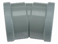 Wavin Wafix fitting, PVC bocht 15gr, 125 x 125mm (2x manchet)