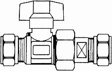 BPE gaskogelkraan 15mm knel x kopp knel 15mm