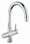 Grohe Red Duo, Keukenmengkraan, blad/kraangat, eengreeps, 407mm hoogte, 223mm uitloop, draaibaar, chroom