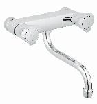 Grohe Costa L wandkraan m. onderuitloop z. koppelingen HOH=15cm chroom 31182001