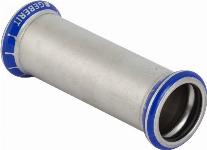 Geberit Mapress, Overschuifsok, recht, 1-delig, RVS 316, met CIIR afdichtring, 22mm x 22mm (persmof x persmof)