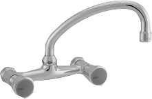 Venlo Nimbus II wandkraan m. bovenuitloop z. koppelingen HOH=15cm chroom F3062AA