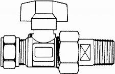 BPE gaskogelkraan 22mm knel x kopp 3/4" buitendraad