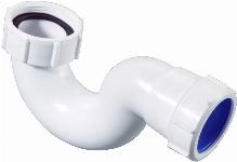 McAlpine Bad- en douchebaksifon BTST 05 40mm uitlaat 1 1/4" x40mm 20mm waterslot PP wit 0056050