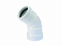 Wavin Wafix fitting, PP bocht 45gr, 50 x 50mm M/M wit