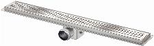 Van den Berg douchegoot 80 cm RVS standaard m. flens, inbouwdiepte=92mm m. zijuitlaat 50mm 624800