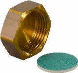 Uponor Quick & Easy blindkap messing 3/4 inch bi.dr. met pakking 1001337