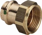 Viega Profipress 2-delig koppeling, 15mm x 3/4", brons (pers x binnendraad)