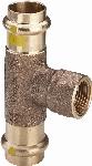 Viega Profipress G T-stuk, 22mm x 1/2" x 22mm brons, gas (pers x binnendraad x pers)