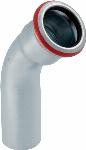 Geberit Mapress, Bocht, 45 graden, 1-delig, C-staal, met CIIR afdichtring, 15mm x 15mm (schuifeind x persmof)