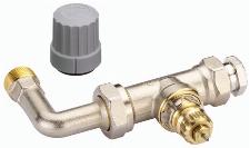 Danfoss afsluiterset RA-N 2-Pijps, set bestaande uit 1/2'' thermostatische radiatorkraan recht + bocht en knelset 15mm