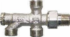 Herz 1000 zij- onderblok 2-pijps, afsluitbaar en regelbaar, buisaansluiting 3/4" euroconus 1718911