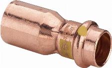 Viega Profipress rechte koppeling, insteekverloop, 22mm x 15mm, koper, gas (insteek x pers) 346560