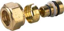 VSH K3055 tule met ring en moer, knelzijde 15mm, aansluiting voor buis 16mm, lxbxh (volumemaat) 23x27x27mm 0892100