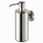 Geesa Nemox Stainless steel enkele ronde zeepdispenser, 200ml, kunststof flacon, rvs houder, hxbxd 172x61x118mm, mat chroom