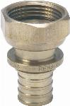 Rehau Rautitan RX fitting messing, rechte koppeling met wartel 16mm x 1/2"" (schuif x wartel binnendraad)