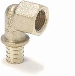 Rehau Rautitan LX fitting messing, knie overgang Haaks 16mm x 1/2"" (schuif x binnendraad)