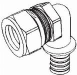 Rehau Rautitan LX fitting messing knel overgang 16 x 15mm Haaks (schuif x knel) 11681721001