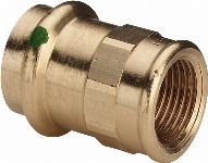 Viega Profipress rechte koppeling, schroefbus 15mm x 1/2", brons (pers x binnendraad)